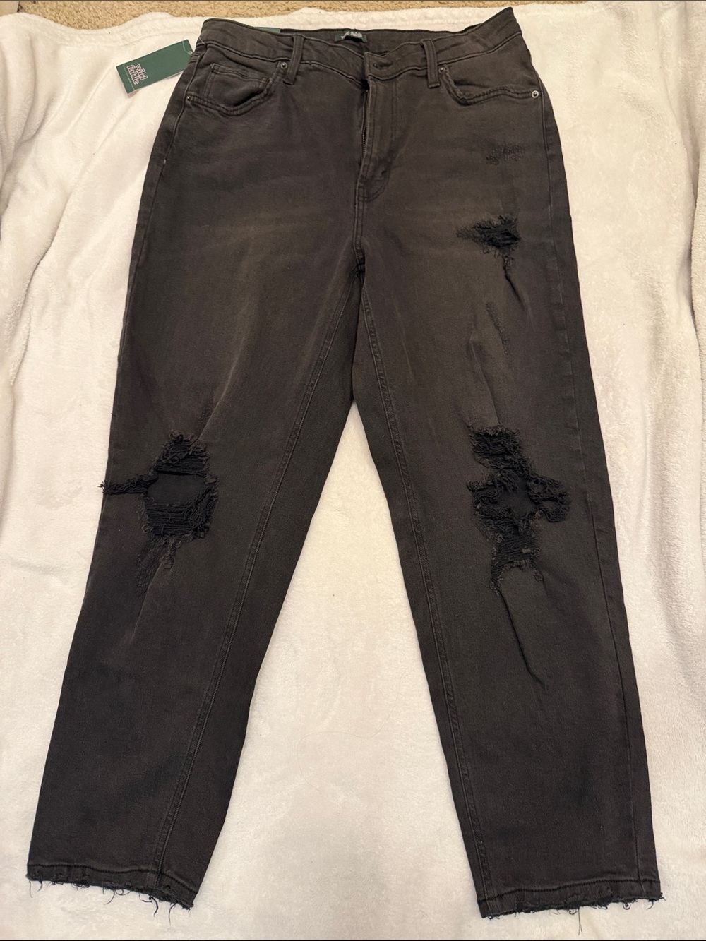 Madewell Washed Black Distressed Boyfriend Jeans